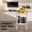 Table de travail réglable en acier inoxydable à tablette réglable, table de préparation commerciale robuste 24 po x 24 po, capacité de 660 lb, table de service en métal facile à nettoyer pour la cuisine, le restaurant, le bureau et le garage