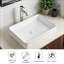 Lavabo vasque rectangulaire blanc en céramique, lavabo de salle de bain élégant et émaillé, lavabo de comptoir