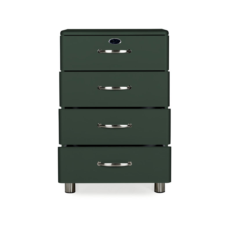 Commode 4 tiroirs Malibu, Vert forêt