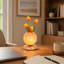 Lampe de table fleur de tulipe orange, lumière DEL à commande tactile 3 couleurs avec chargeur USB, veilleuse romantique
