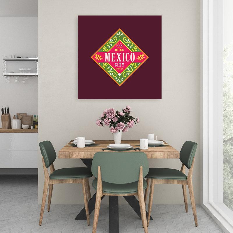 Las Olas Mexico City Hotel Colorful Traditional Vibrant City Architecture Wall Art Print 1 Piece Wrapped Canvas Wall Art