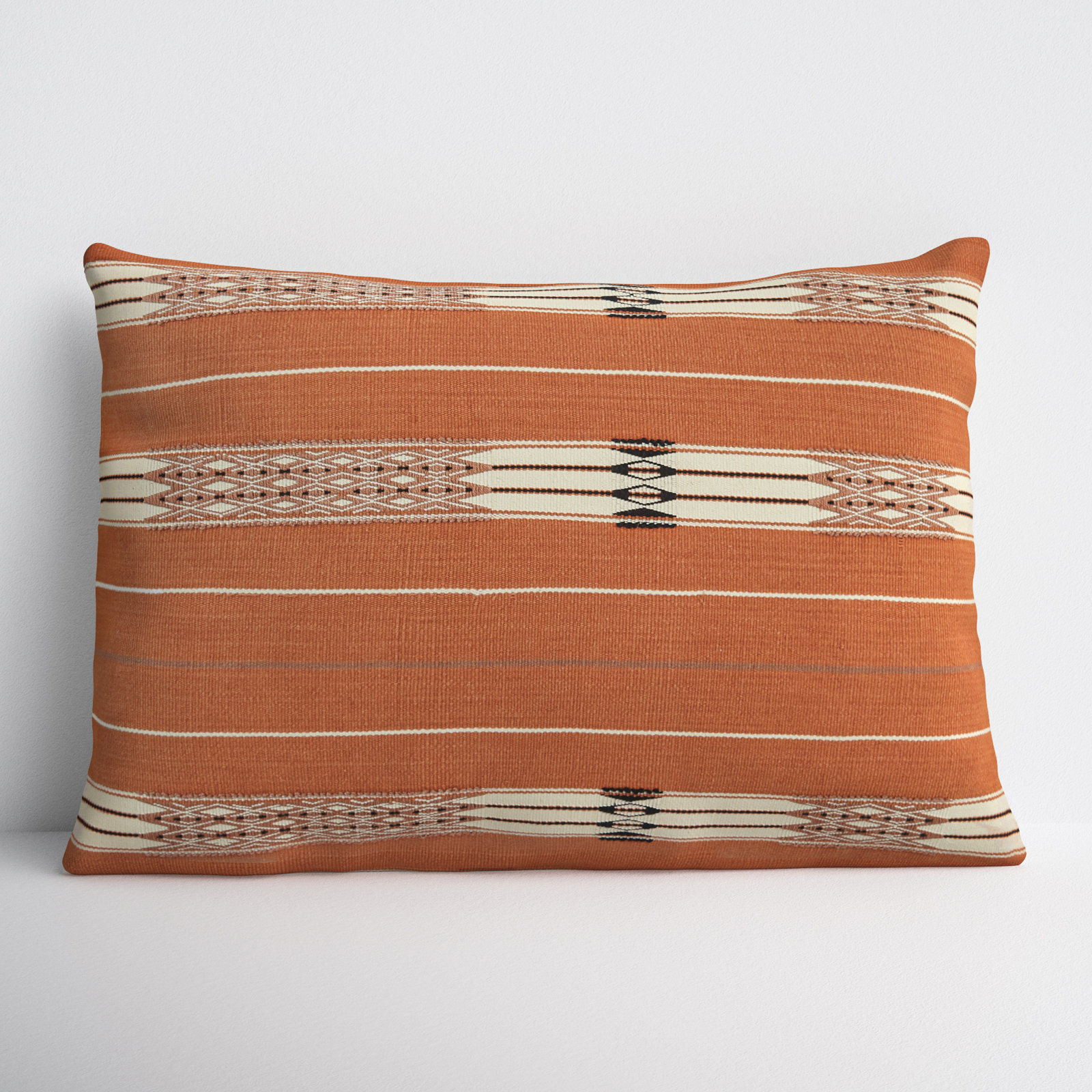 Dixon Geometric Lumbar Throw Pillow, Down, 18" x 18"