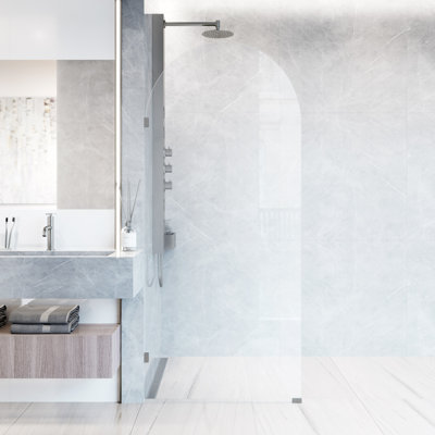 Arden 34" W x 78" H Frameless Fixed Shower Screen with 3/8" Glass