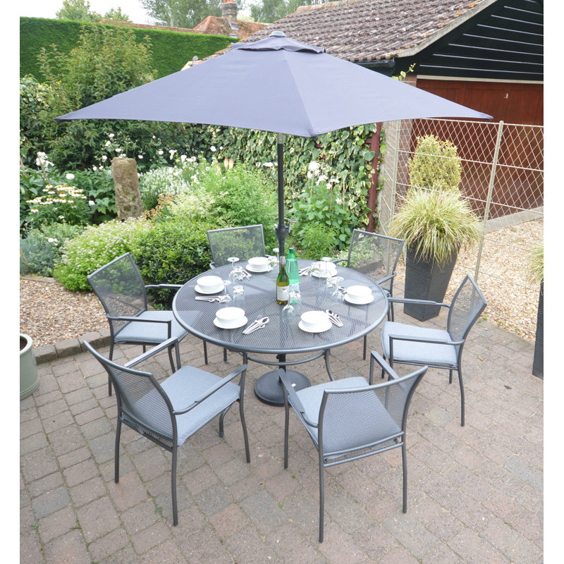 270cm Tilt Market Parasol, Grey, Black
