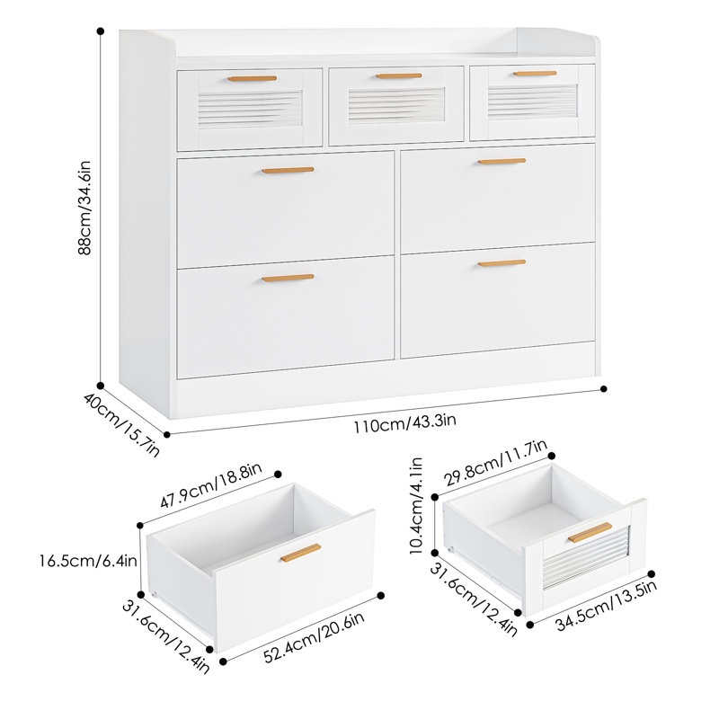 Wade Logan® Azel 7 Drawer 43.3