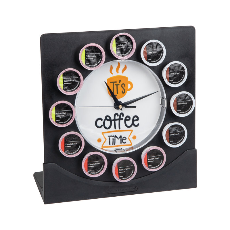 Collection Mind Reader Anchor, horloge Pod, capacité de 12 Pods, cuisine, comptoir ou fixation murale, noir