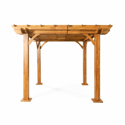 10 pi. Pergola en bois - Faites de votre patio un havre de paix paisible en plein air avec un style classique