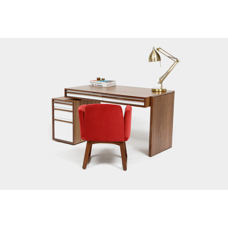 Writing Desk, Dark Brown/White