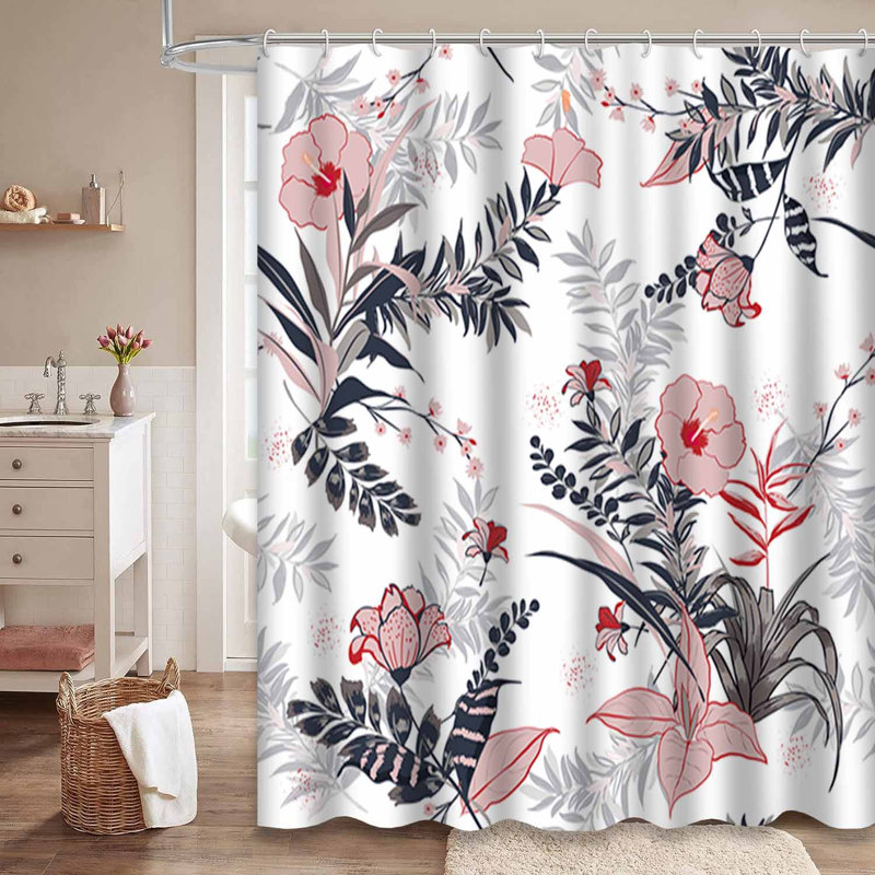 Rideau de douche imperméable à l'eau avec 12 crochets, L 72 po x l 72 po