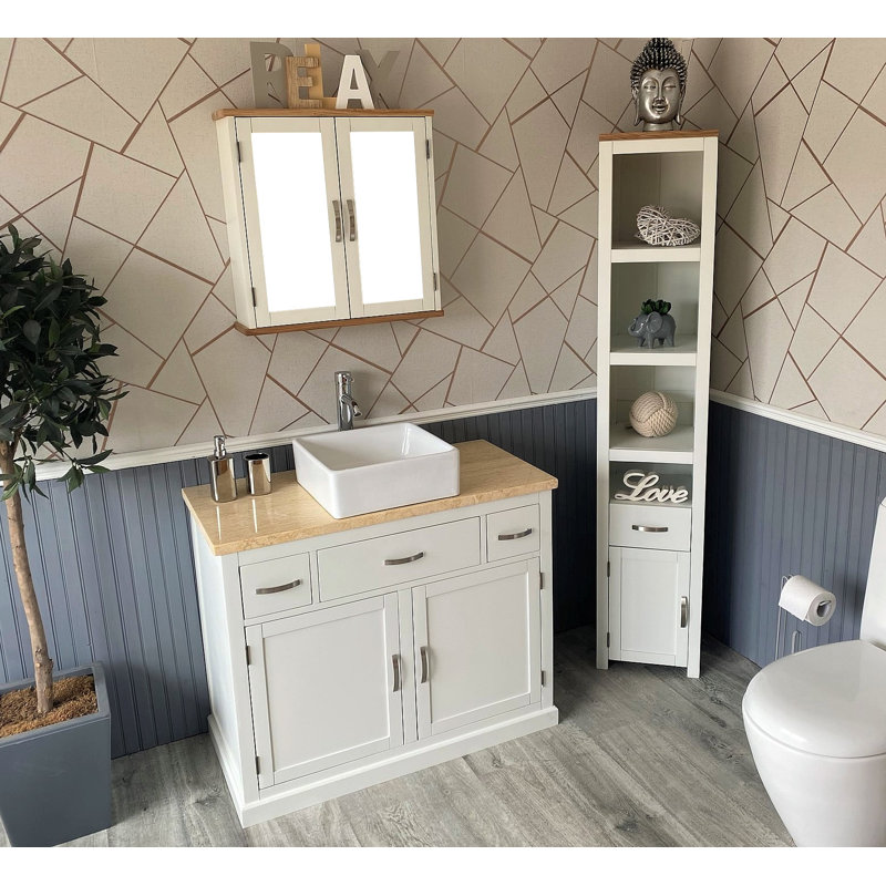 Ambar 485mm Single Bathroom Vanity with Vessel Ceramic Basin, White