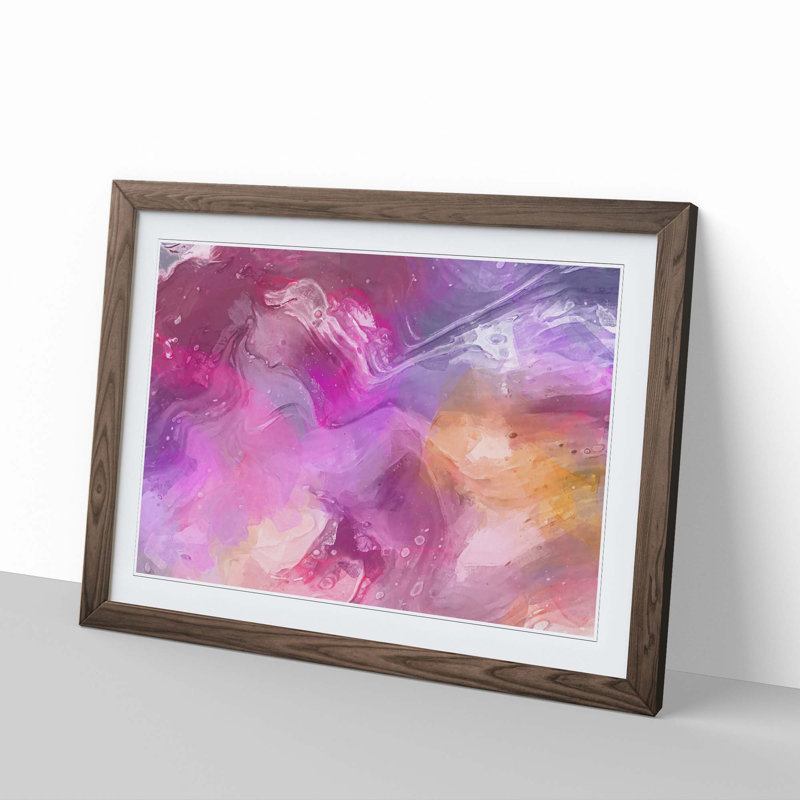 I Want What I Want in Abstract - Picture Frame Painting Print, 35cm H x 50cm W x 2cm D, Walnut