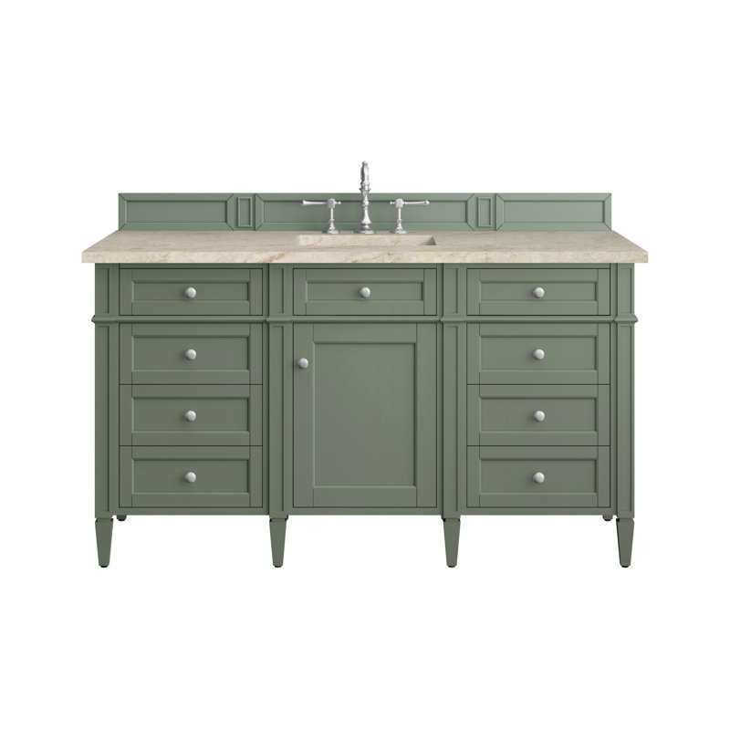 Meuble-lavabo simple 60 po Dussault, Céladon fumé, 8 po, Tajnar