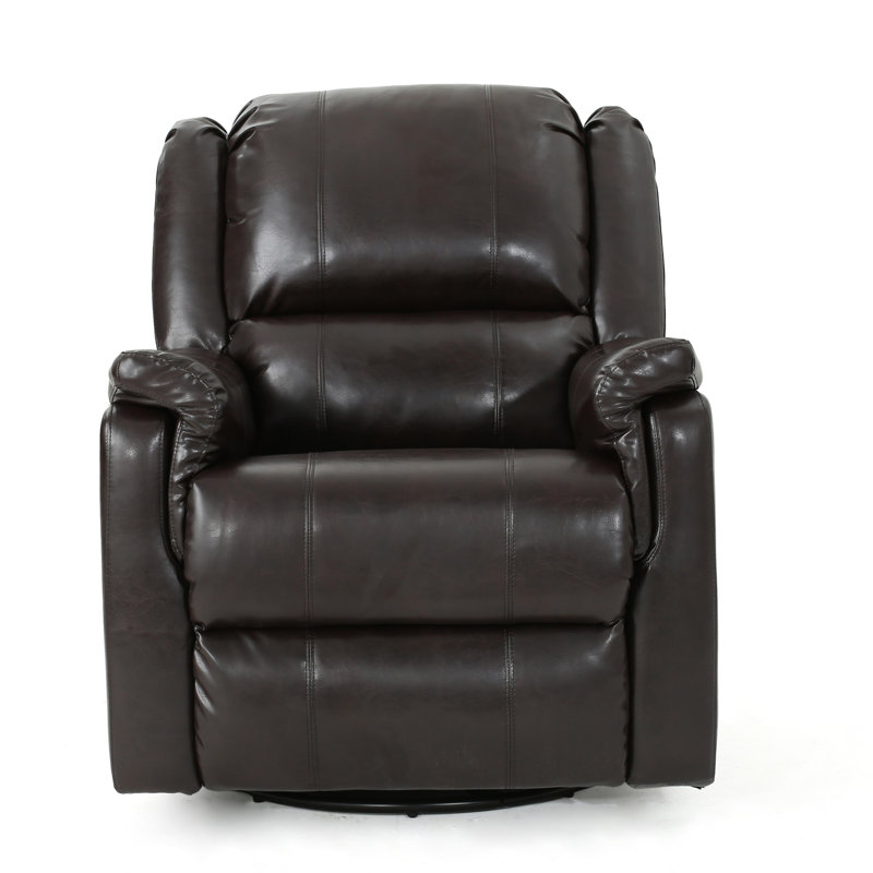 Fauteuil inclinable oscillant brun en polyuréthane avec pivot