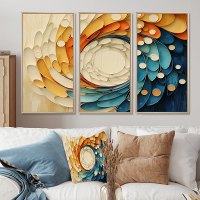 Biomorphism Vortex of Nature II - Biomorphism, art mural - 3 pièces