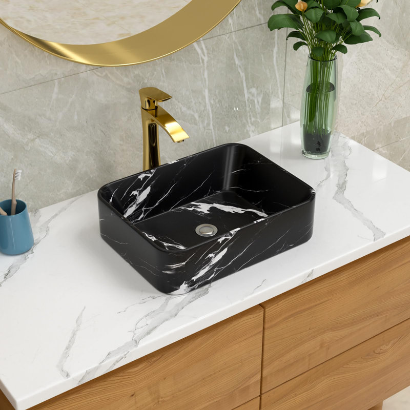 19"x15" Rectangular Vessel Sink, Marble