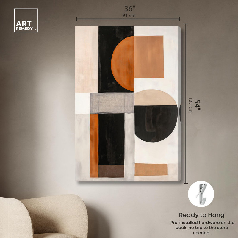Toile «Divided Circle I» par Art Remedy, H 54 po x l 36 po, Toile tendue