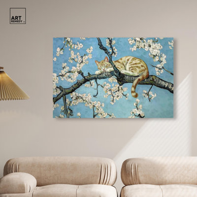 «Autumn Blossom Kitten», art animalier moderne par 