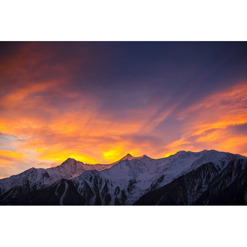 Snowy Mountains by Lightpix - Wrapped Canvas Print, 30cm H x 46cm W x 3.8cm D