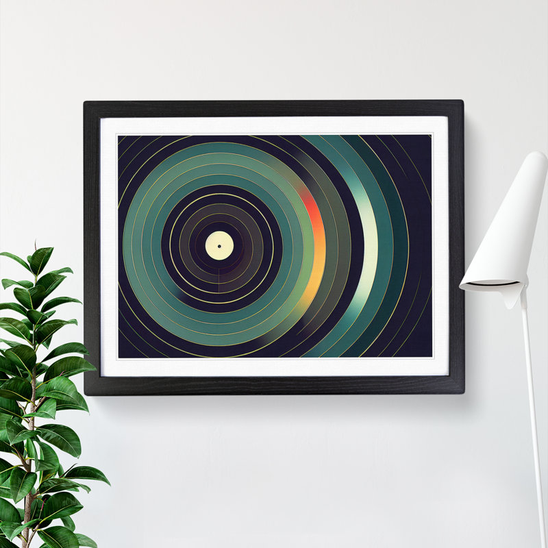 Dynamic Vinyl Record - Single Picture Frame Print, 46cm H x 64cm W x 2cm D, Black