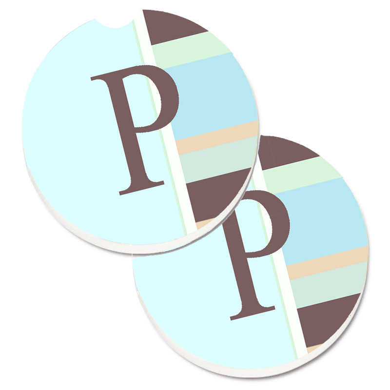 Sous-verre voiture monogramme initial, P, Mauve