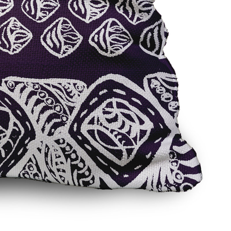 Housse de coussin en coton carrée/insert, 20 po X 20 po, Violet
