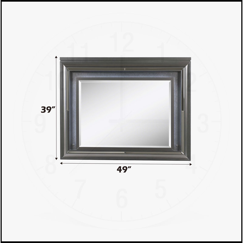 Sawyer Metallic Gray Finish Mirror W/Led