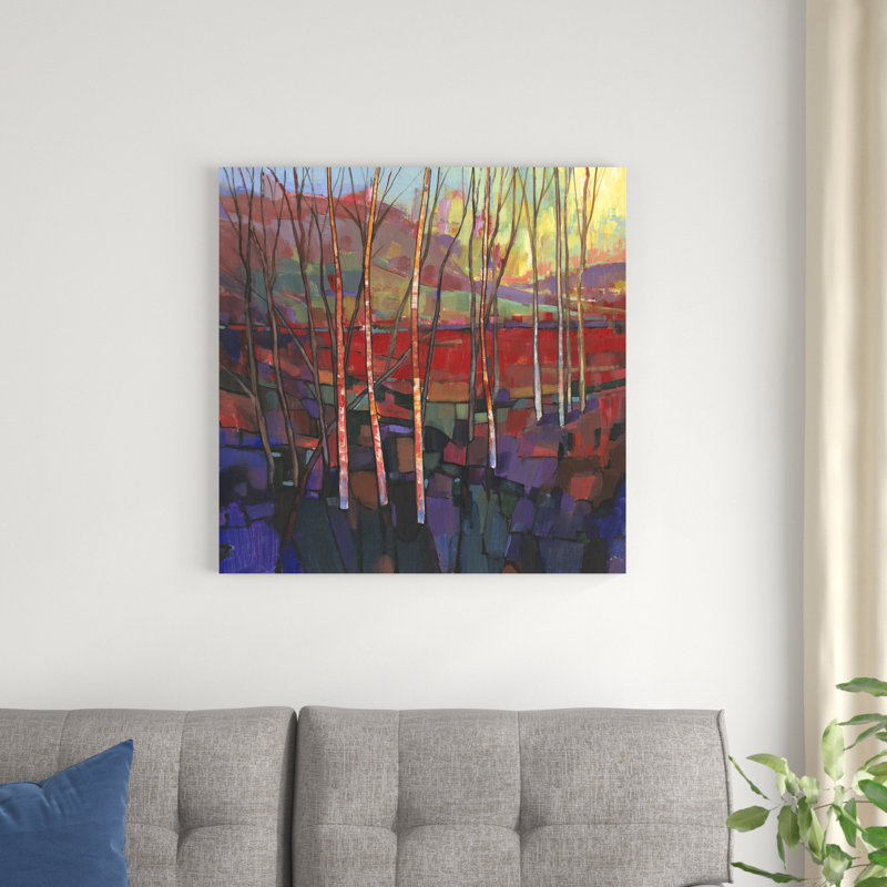 «Patchwork Trees II» par Timothy O 'Toole - peinture sur toile tendue, H 30 po x l 30 po