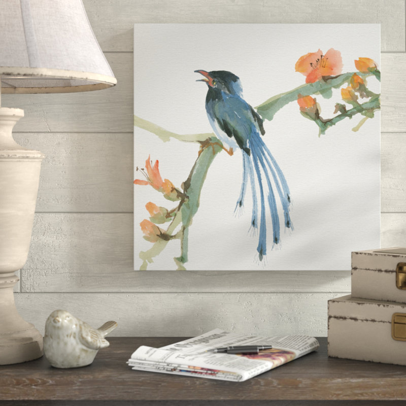 « formosan blue pie », reproduction de peinture à l’acrylique sur toile tendue, H 35 po x l 35 po x p 2 po