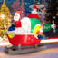 Grand père Noël volant d'un hélicoptère gonflable