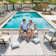 Outdoor 4-Person Seating Group Metal Conversation Set with Wicker Backrest（ No Ottoman)）