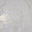 Rouleau de papier peint à fleurs givrées métalliques gris clair et fleurs dorées