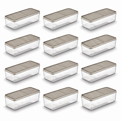 Contenants de rangement empilables rectangulaires pour aliments