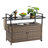 Outdoor Wicker Bar Cart(No Include Stool)