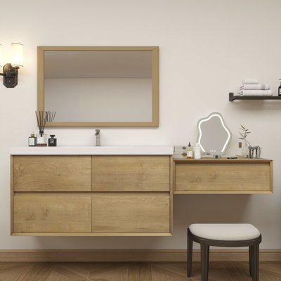 Meuble-lavabo mural 78 po avec évier en acrylique renforcé Aliki