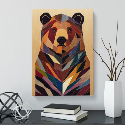 Bear Mosaic - Wrapped Canvas