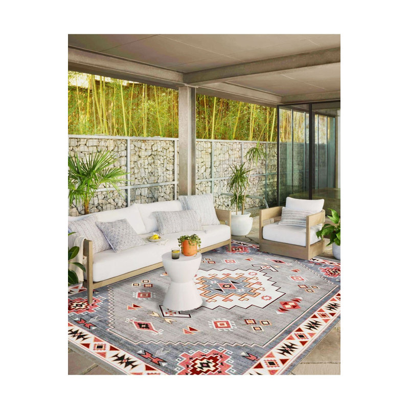 Tapis décoratif gris lavable à la machine, Sous-tapis rectangulaire 2 pi 4 po x 3 pi 11 po