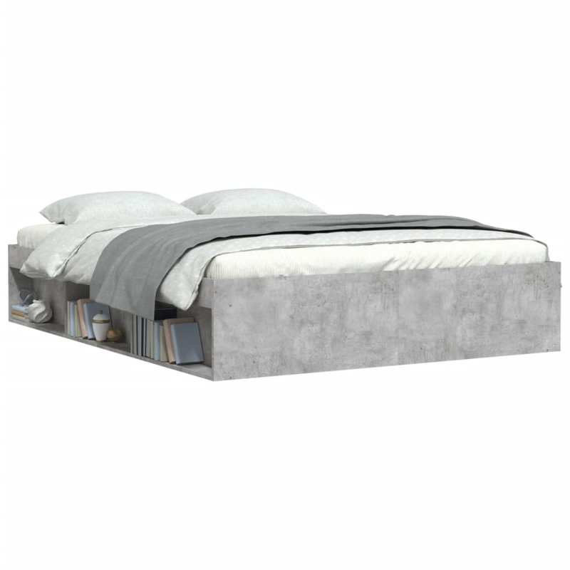 Afriani Storage Bed, Concrete Grey, Kingsize (5')