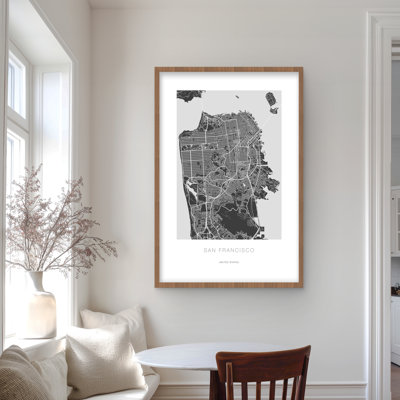 San Francisco Graphic Map - Satellite View Living Room Print