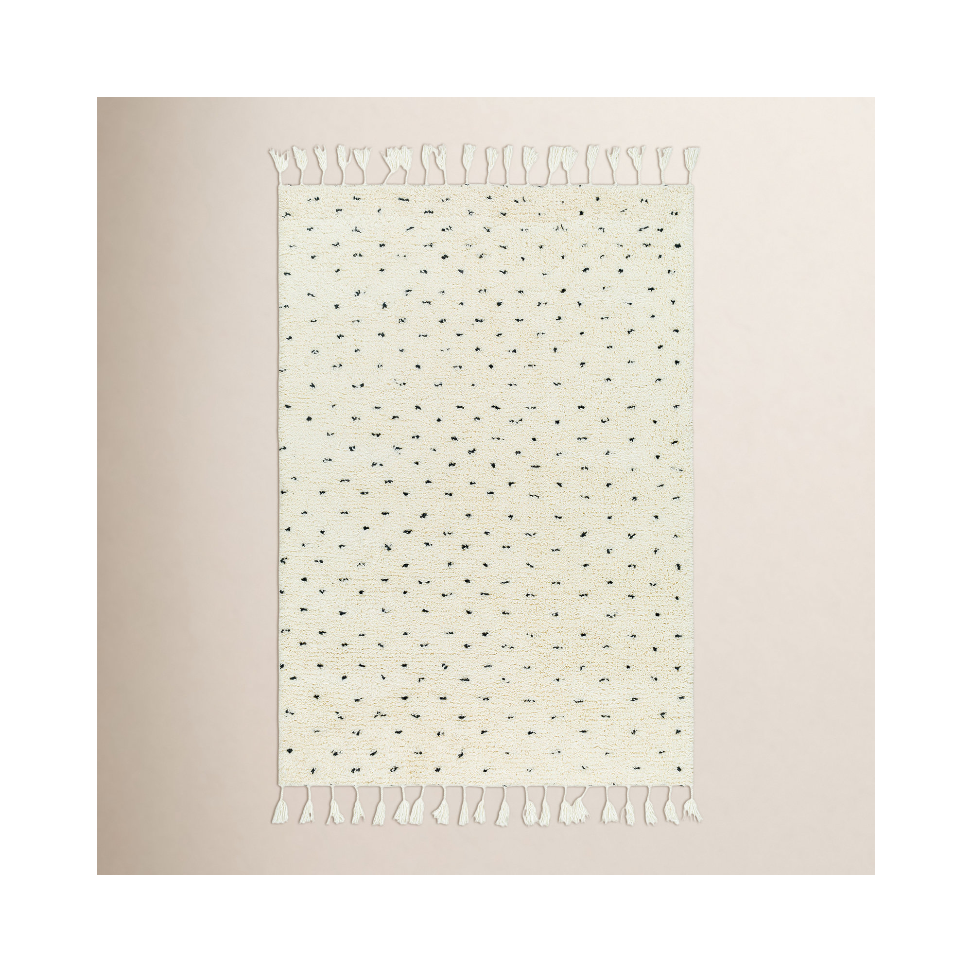 Kyra Handmade Wool White Rug, Rectangle 5' x 8'