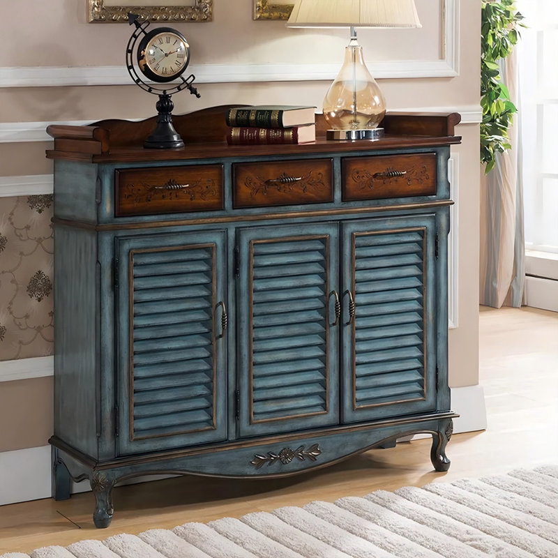 Solid + Manufactured Wood Shoe Storage, Blue