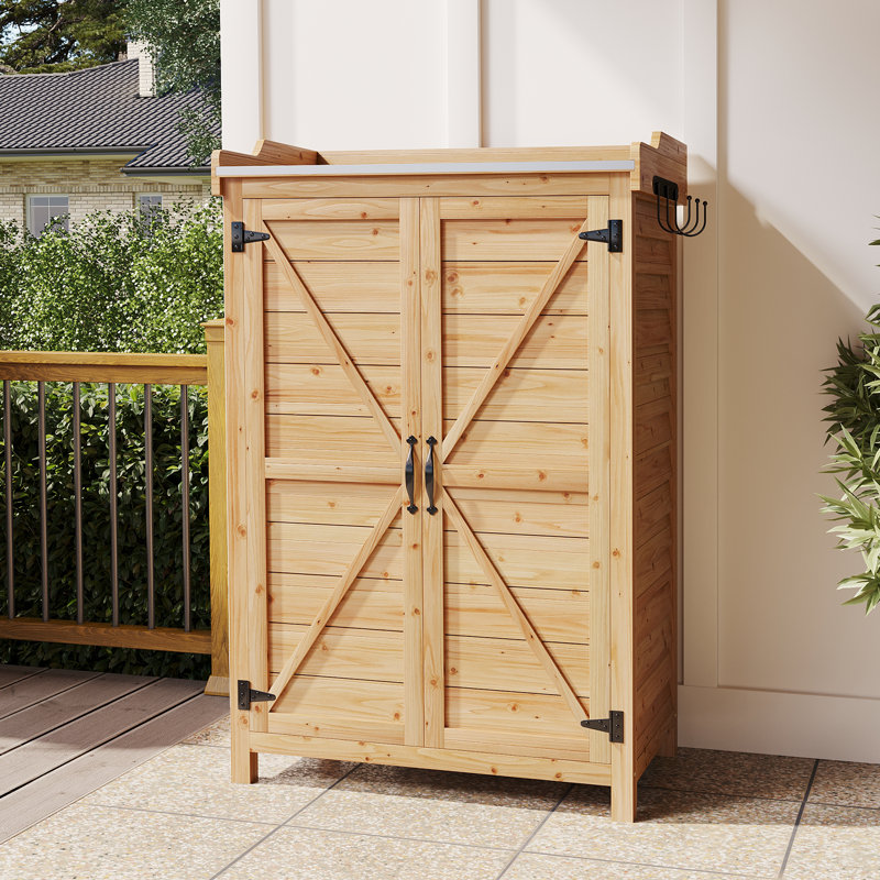 64x40x95cm Wooden Garden Storage Shed