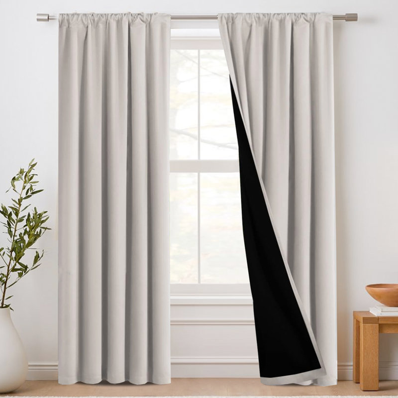 100% Blackout Curtains for Bedroom Short Curtains Half Window Curtains for Kitchen, Privacy Energy Saving Curtain Tiers for Bathroom Shades,Set of 2