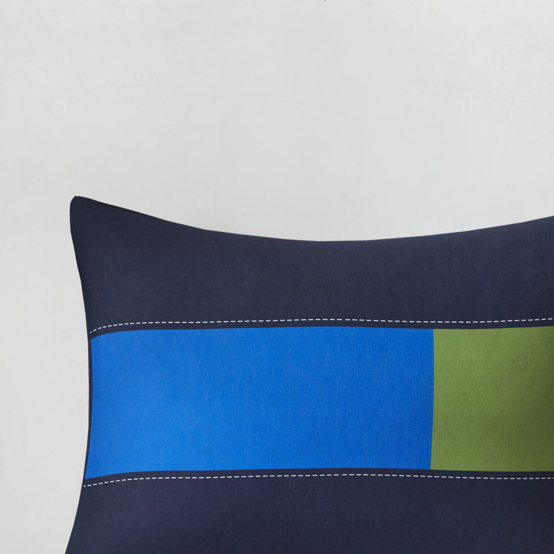 Full Blue Cotton Reversible Kids Comforter Set