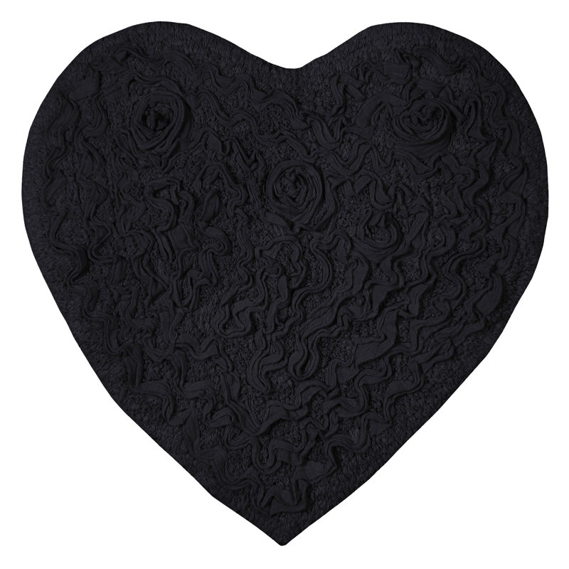 Tapis de salle de bain, L 25 po x L 25 po, Noir, noir, noir, noir