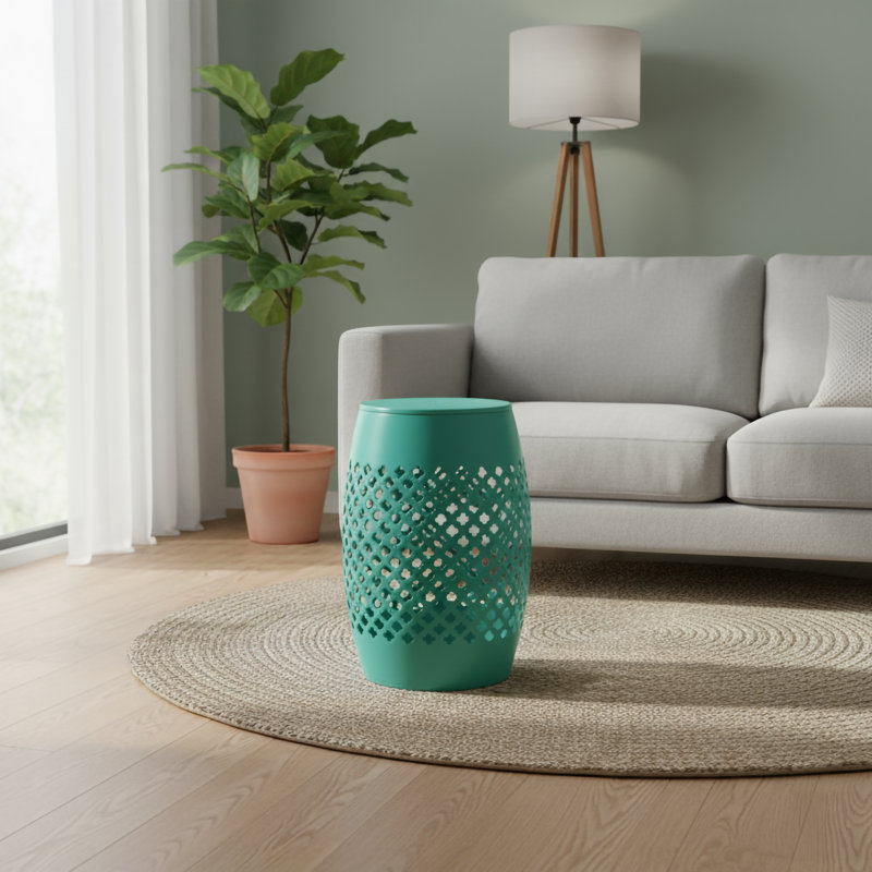 Tirmen Iron Top End Table, Green