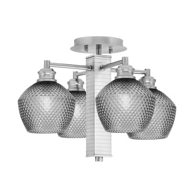 Edge 4 Light Semi-Flush With 6" Glass