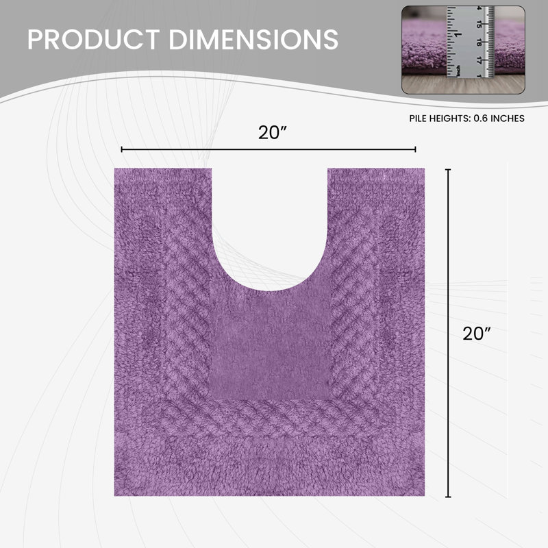 Classy Absorbent Cotton Soft Contour Rug, Purple