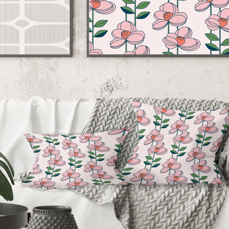 Coussin Floral Mid-Century Floral Botanical Retro