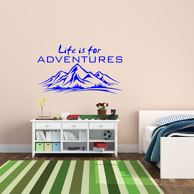 Text & Numbers Non-Wall Damaging Wall Decal, 10" H x 17" W, Blue