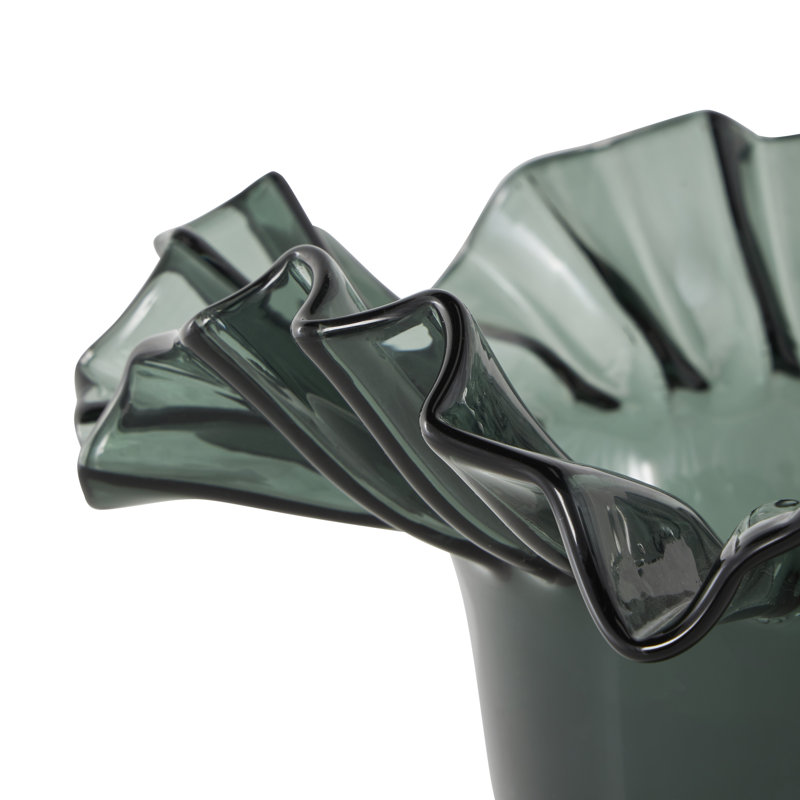 Kotowski Glass Table Vase, 10.65" H x 12.40" W x 11.75" D